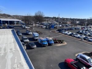 Jay's Heating and Cooling Trucks in Parking Lot